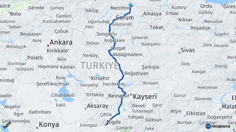 Merzfon ile Niğde Arası Kaç Kilometre? Detaylı Mesafe Rehberi - Kapak Görseli